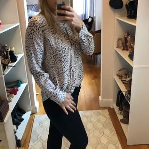 Dalmatian print silk blouse